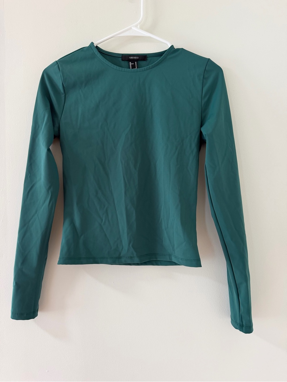 Forever 21 Teal Long Sleeve Crewneck Top